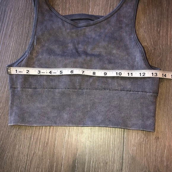 Harmony and Balance Grey Ribbed Sports Bra Size Small - Picture 3 of 10